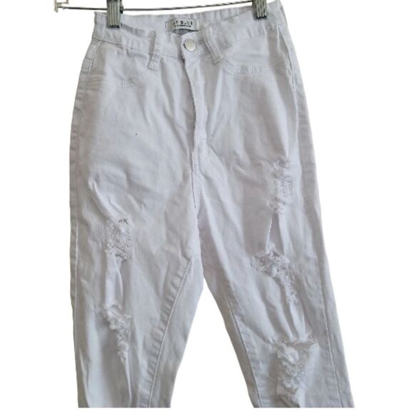 AP Blue by Aphrodite Jeans  Womens White Distress Skinny Highwaist Jeans Size 3 - Picture 4 of 8